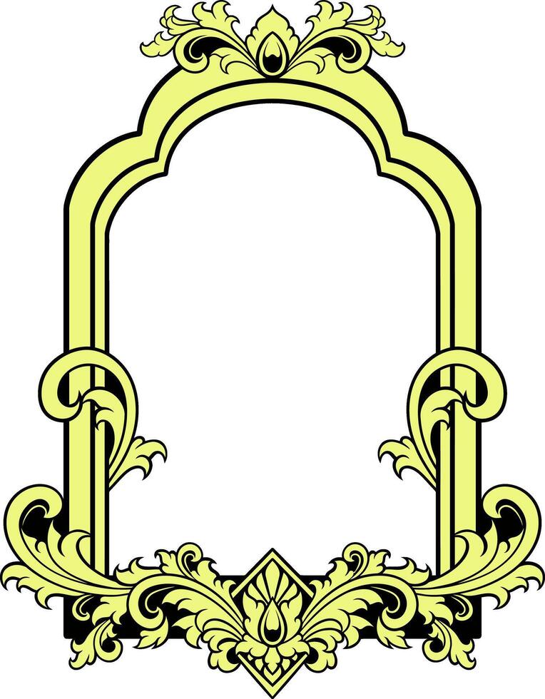 Ornament frame for wedding vector