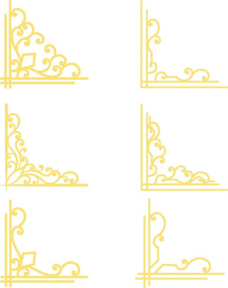 Corner decoration collection set vector illustration