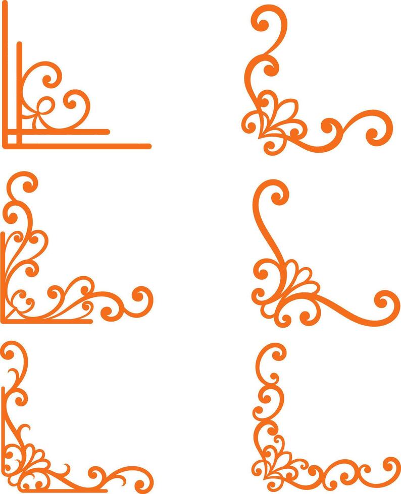Corner decoration collection set vector illustration