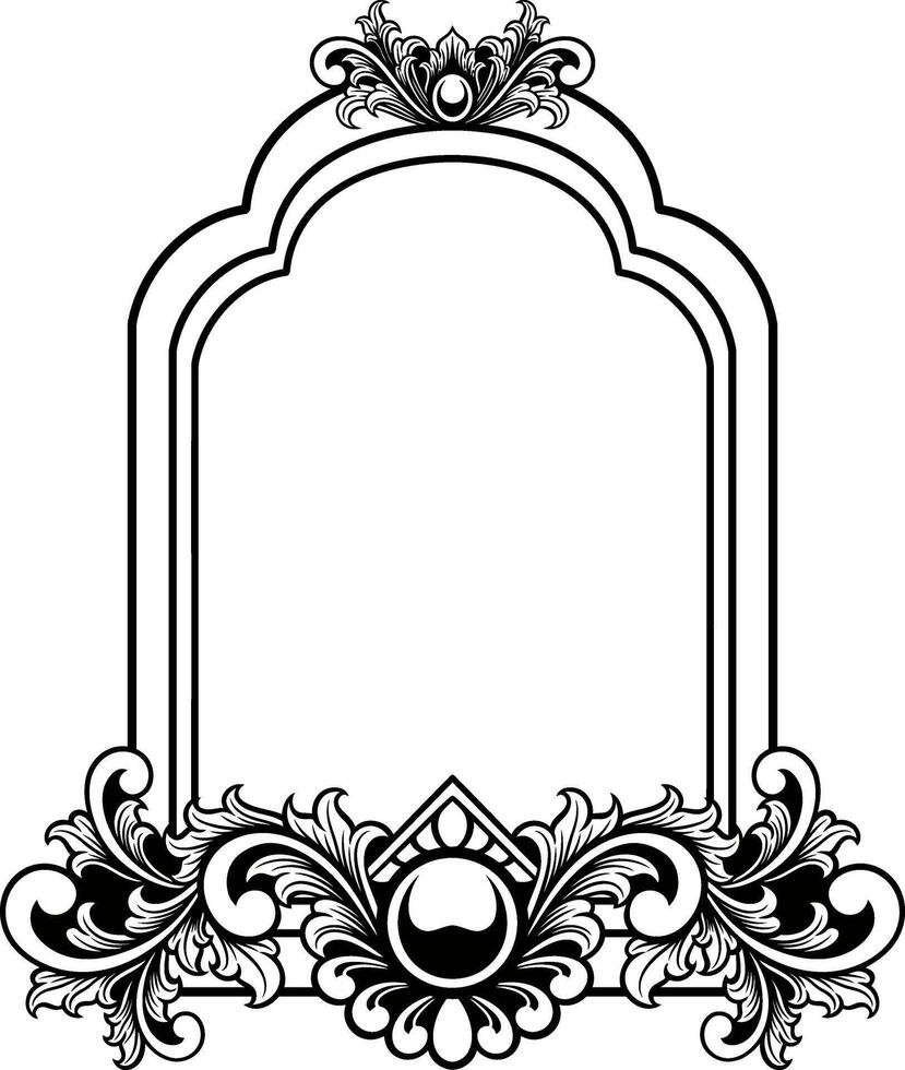 ornamento marco para Boda negro y blanco vector