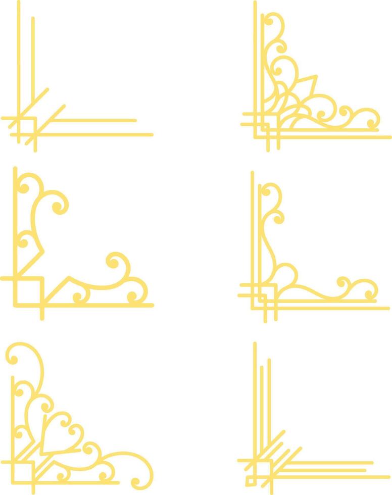 Corner decoration collection set vector illustration