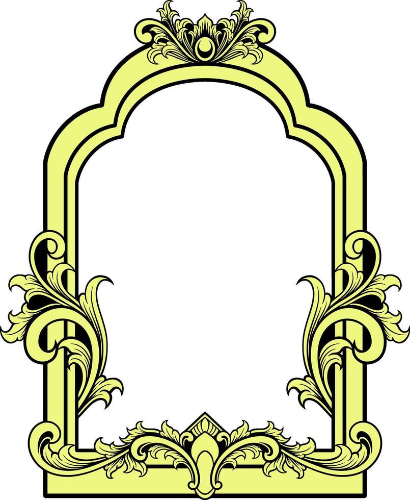 Ornament frame for wedding vector
