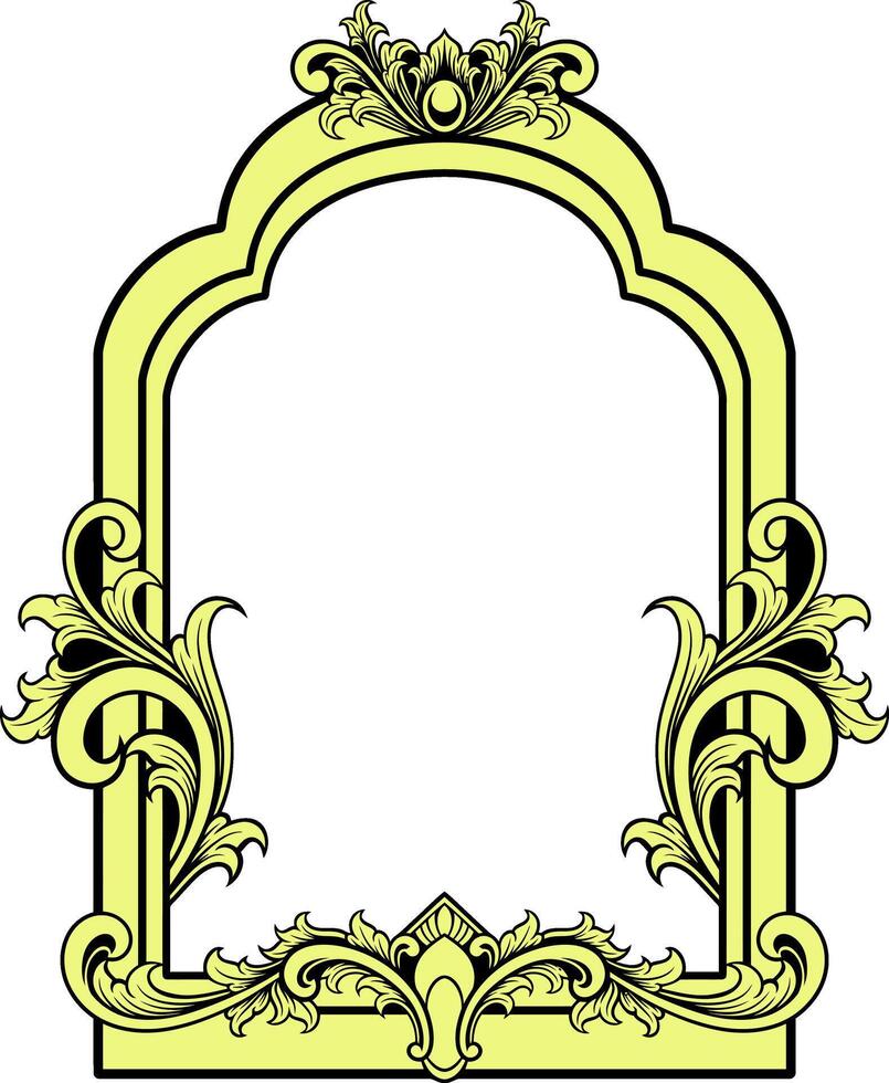 Ornament frame for wedding vector