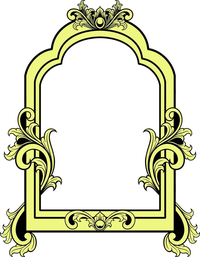 Ornament frame for wedding vector