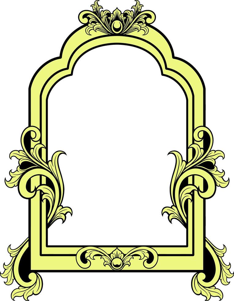 Ornament frame for wedding vector