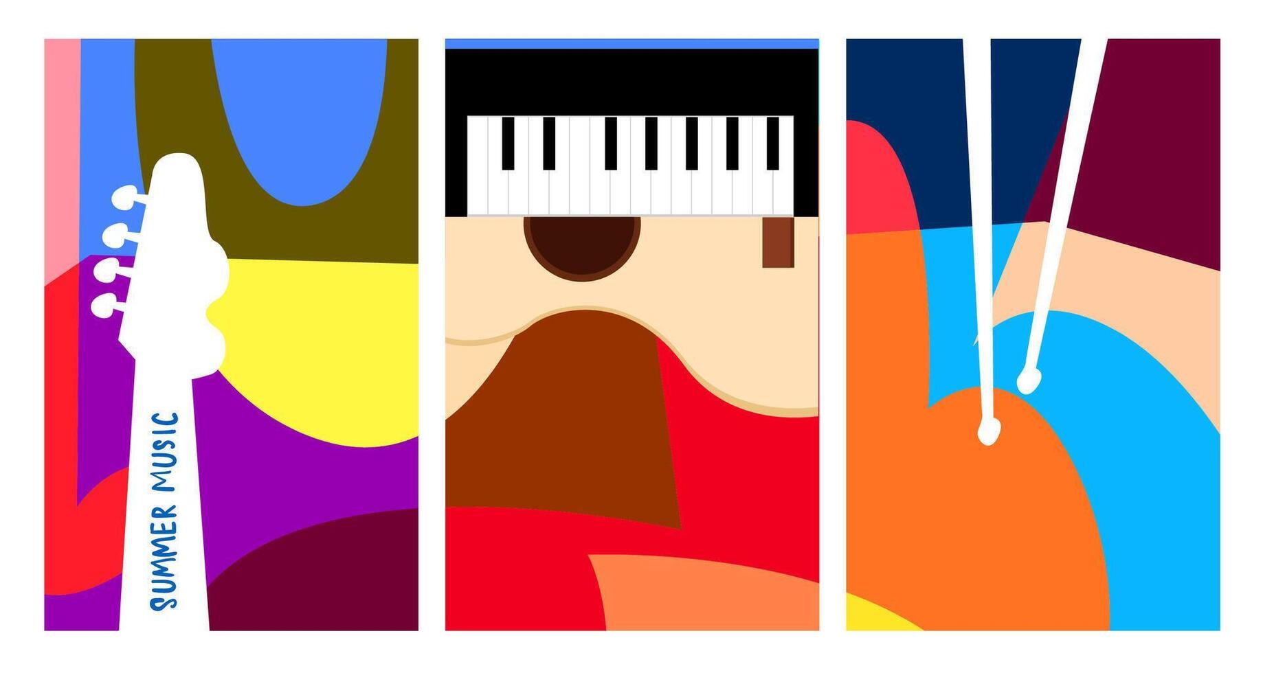 Vector illustration colorful summer music festival banner