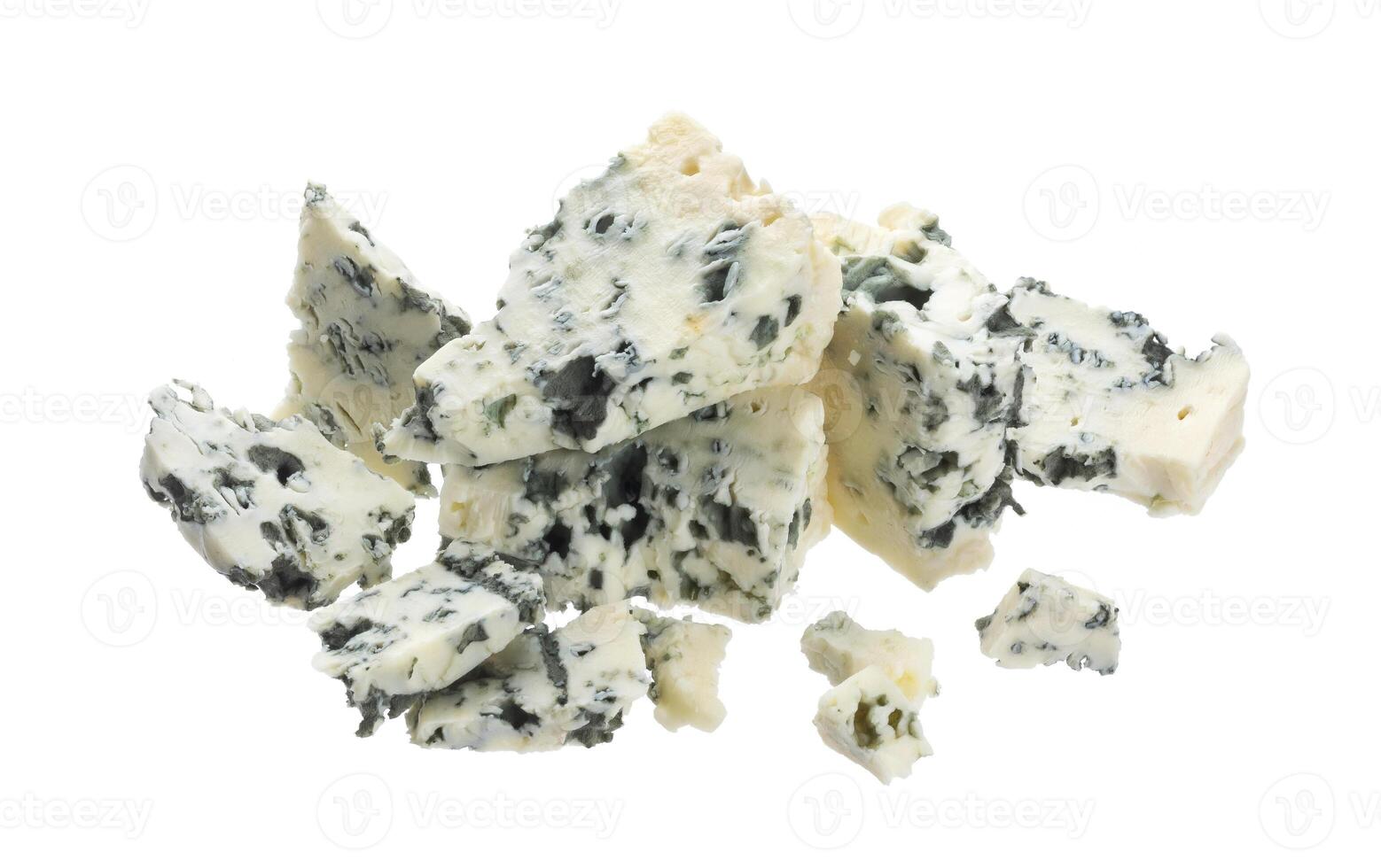 Danish blue cheese isolated on white background with clipping path photo