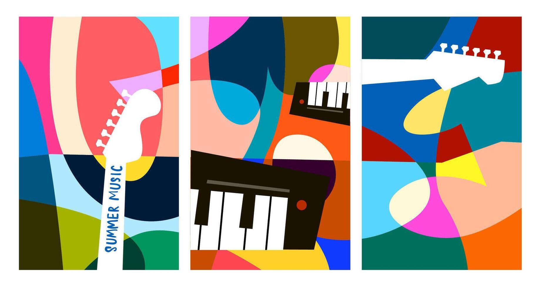 Vector illustration colorful summer music festival banner