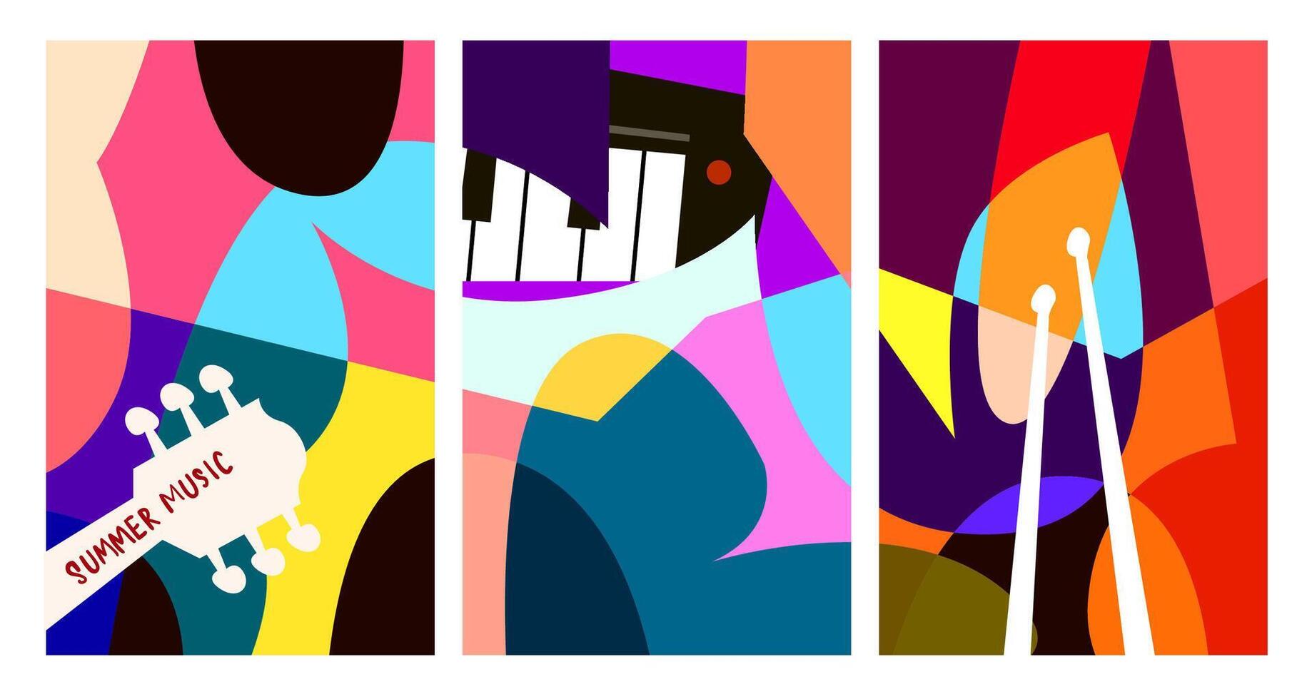 Vector illustration colorful summer music festival banner