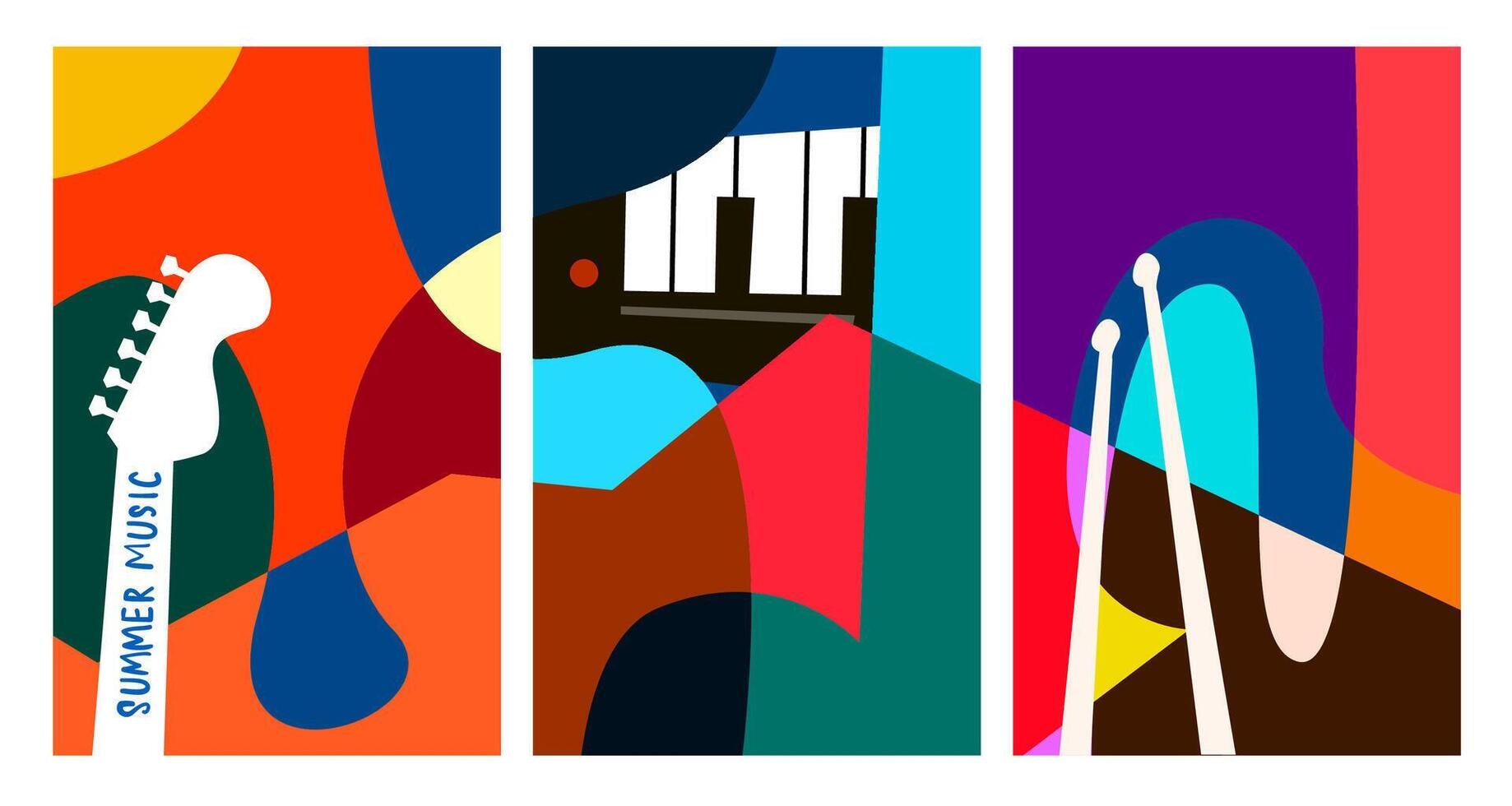 Vector illustration colorful summer music festival banner