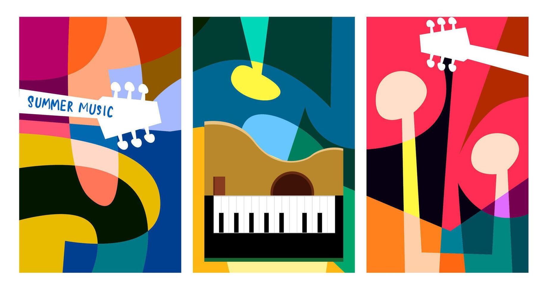 Vector illustration colorful summer music festival banner