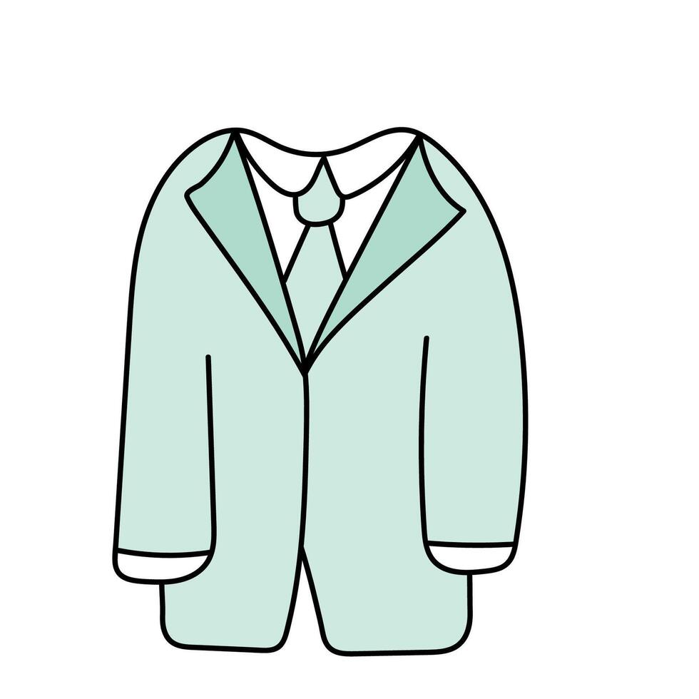 Groom suit. Vector illustration in doodle style.