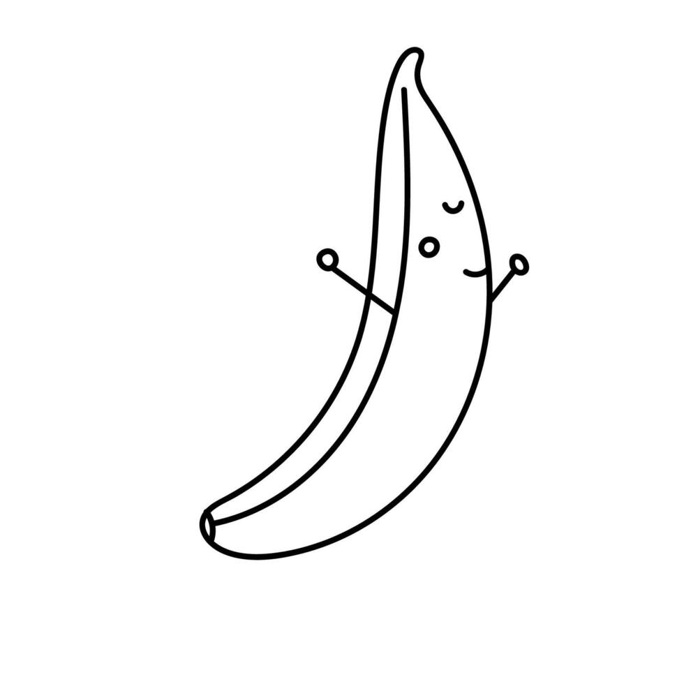 Banana cartoon. Vector illustration in doodle style.