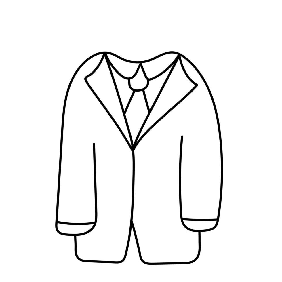 Groom suit. Vector illustration in doodle style.