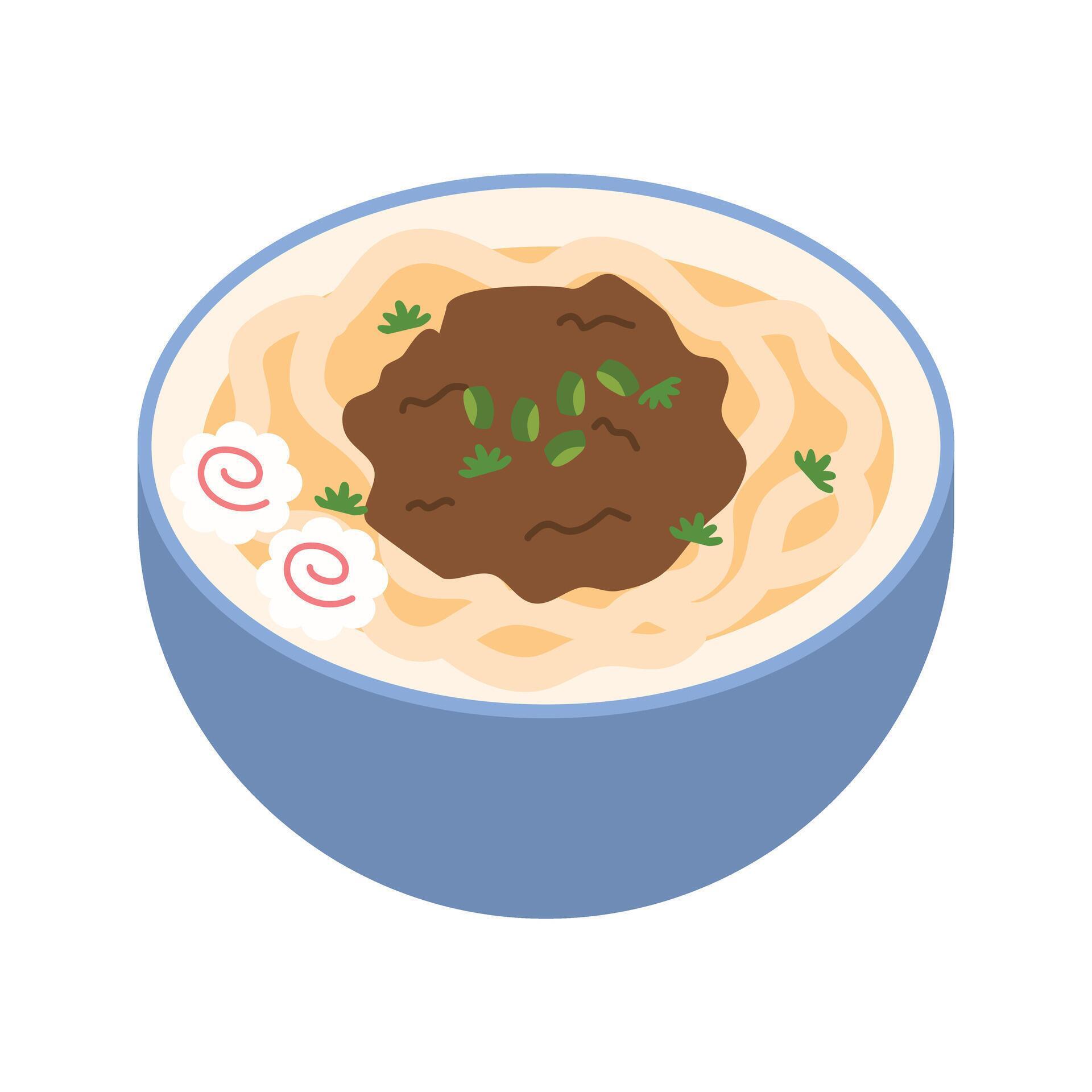 Udon with Dashi Broth, Japanese Popular Menu 42331137 Vector Art at