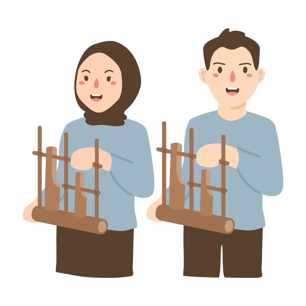 Indonesian Traditional Music Instrument Called Angklung vector