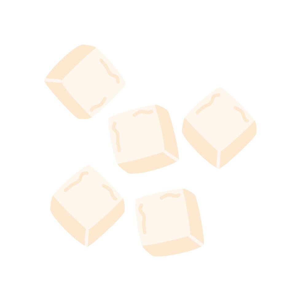 Japanese food Hiyayakko or tofu illustration vector