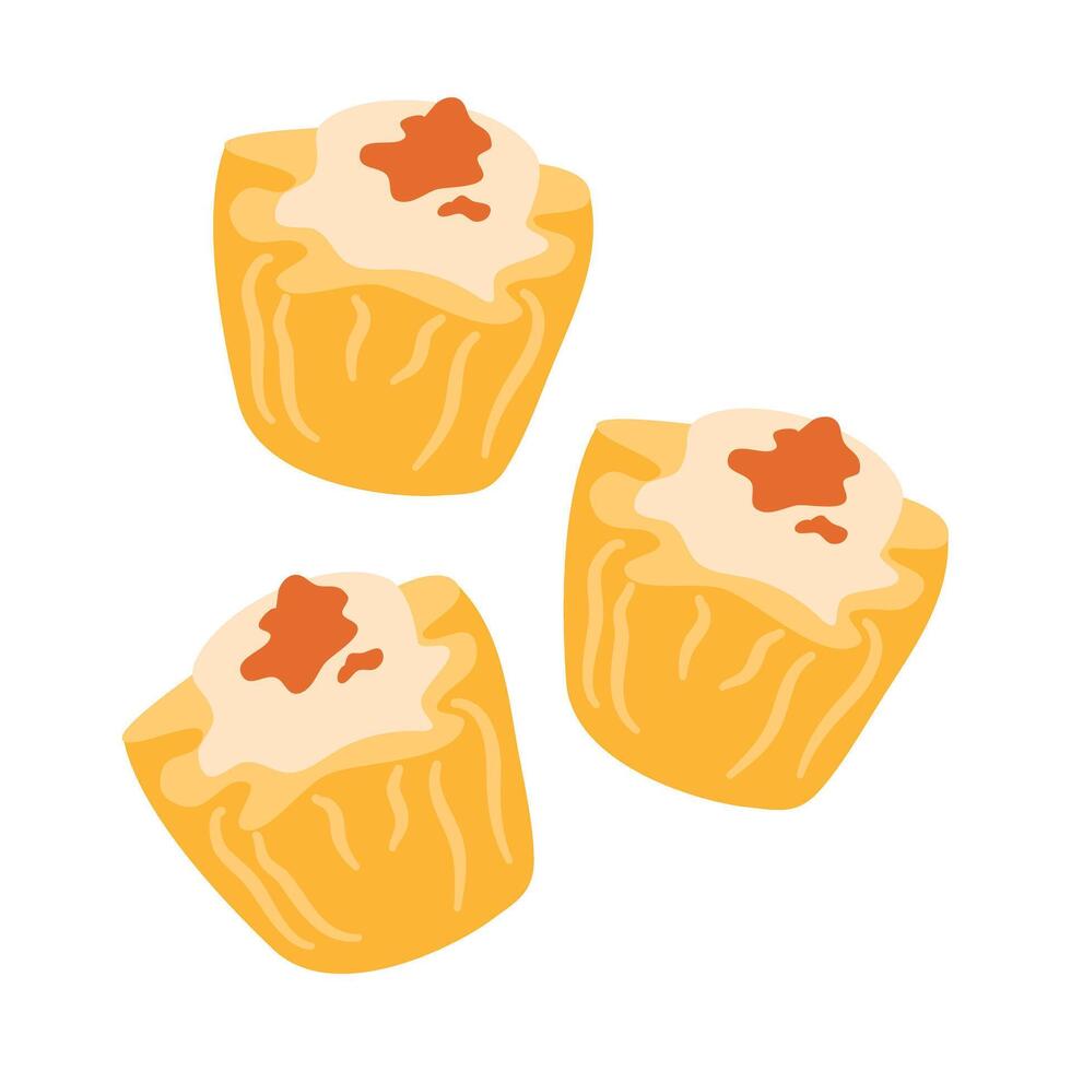 Delicious Dim Sum, home made chinese dumplings vector