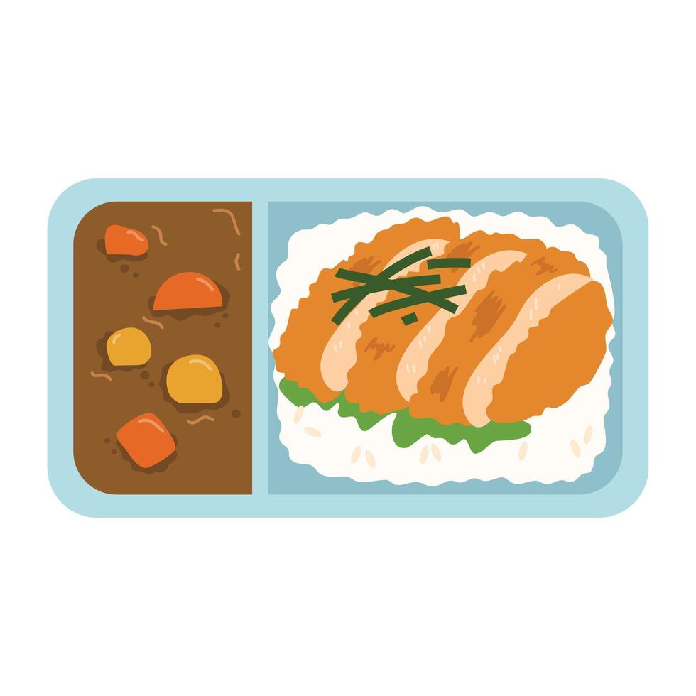 Chicken Katsu Bento Box illustration vector