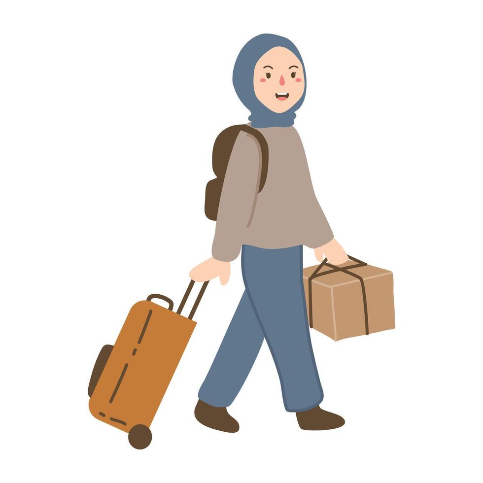 mudik tradition or trip to hometown illustration vector