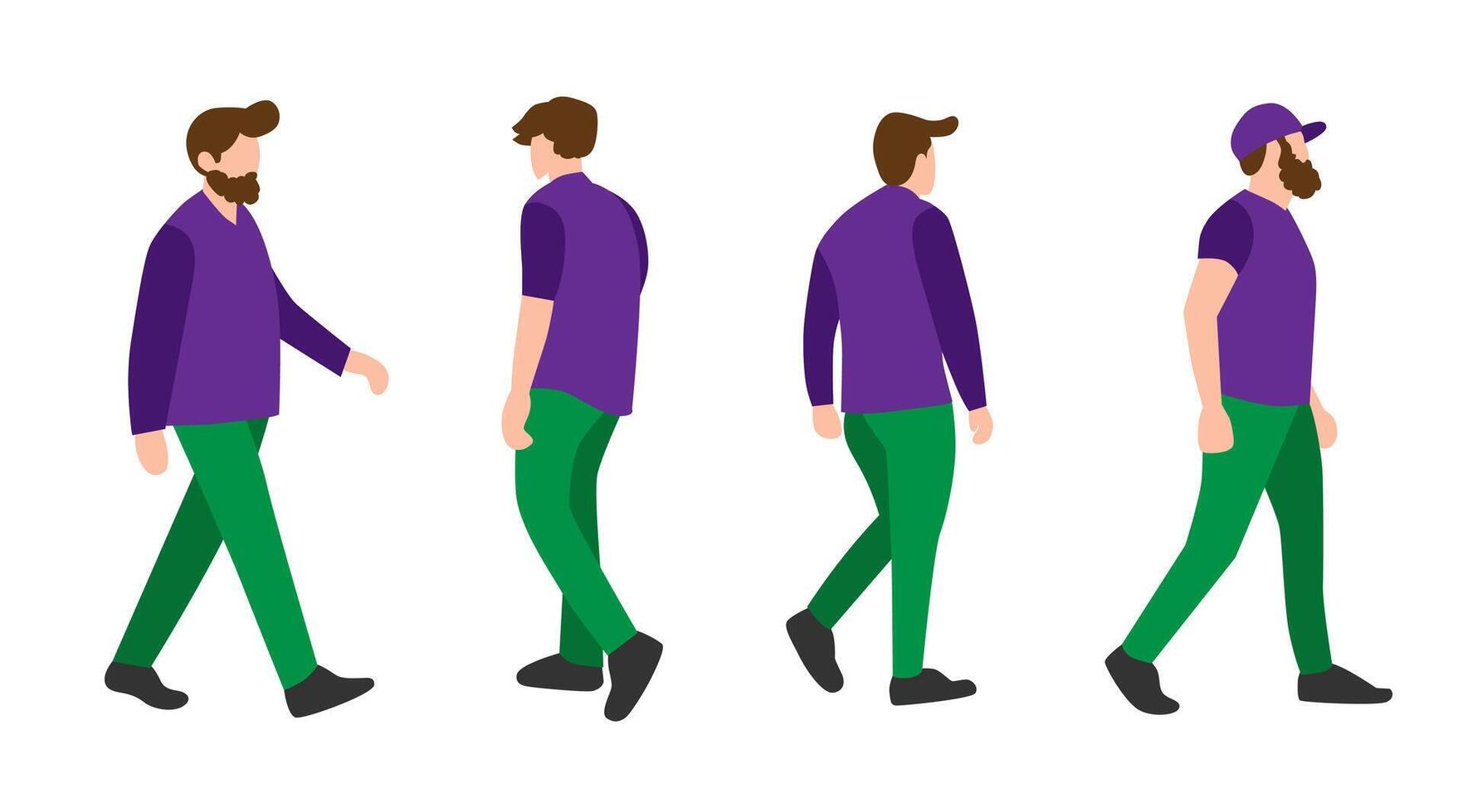 collection of vector illustrations of people standing in various poses