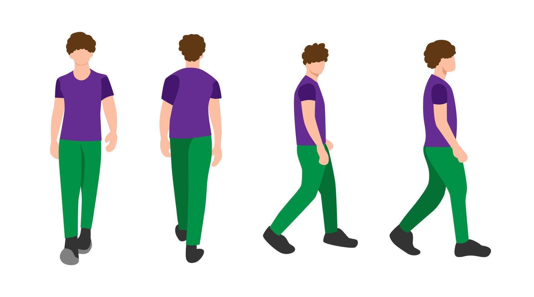 collection of vector illustrations of people standing in various poses