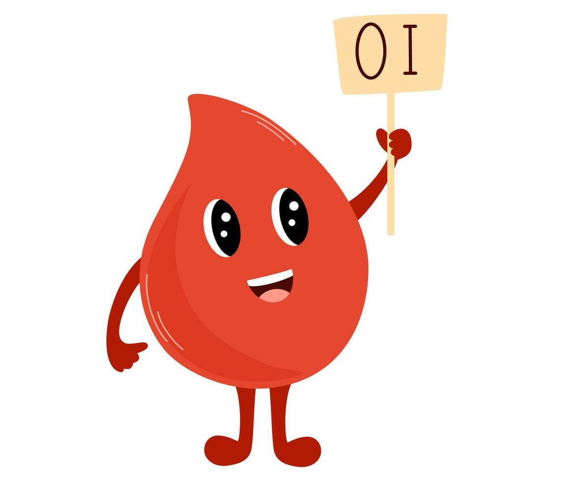 Blood donor, cute blood drop. Donate Blood, Health Care Concept. Hand drawn Vector illustrations.