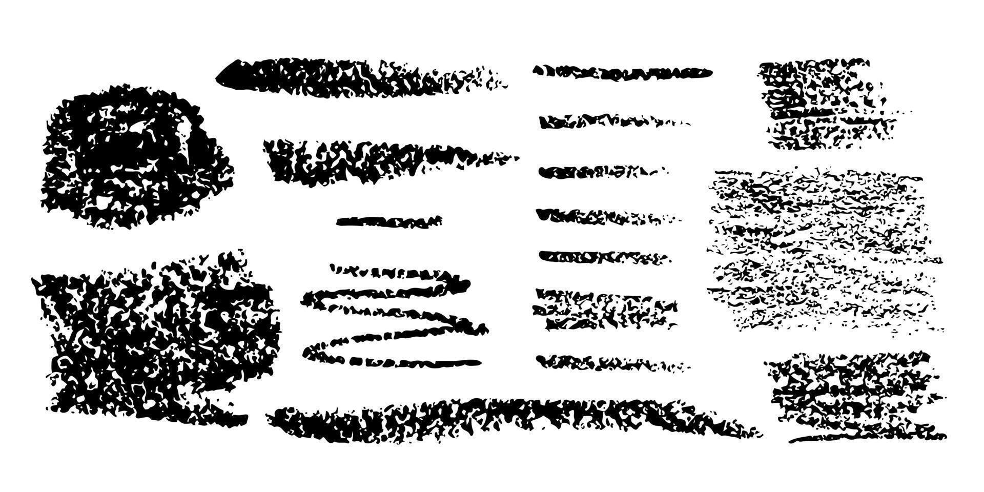 Black ink vector brush strokes. Vector set of grunge brushes isolated on a white background.