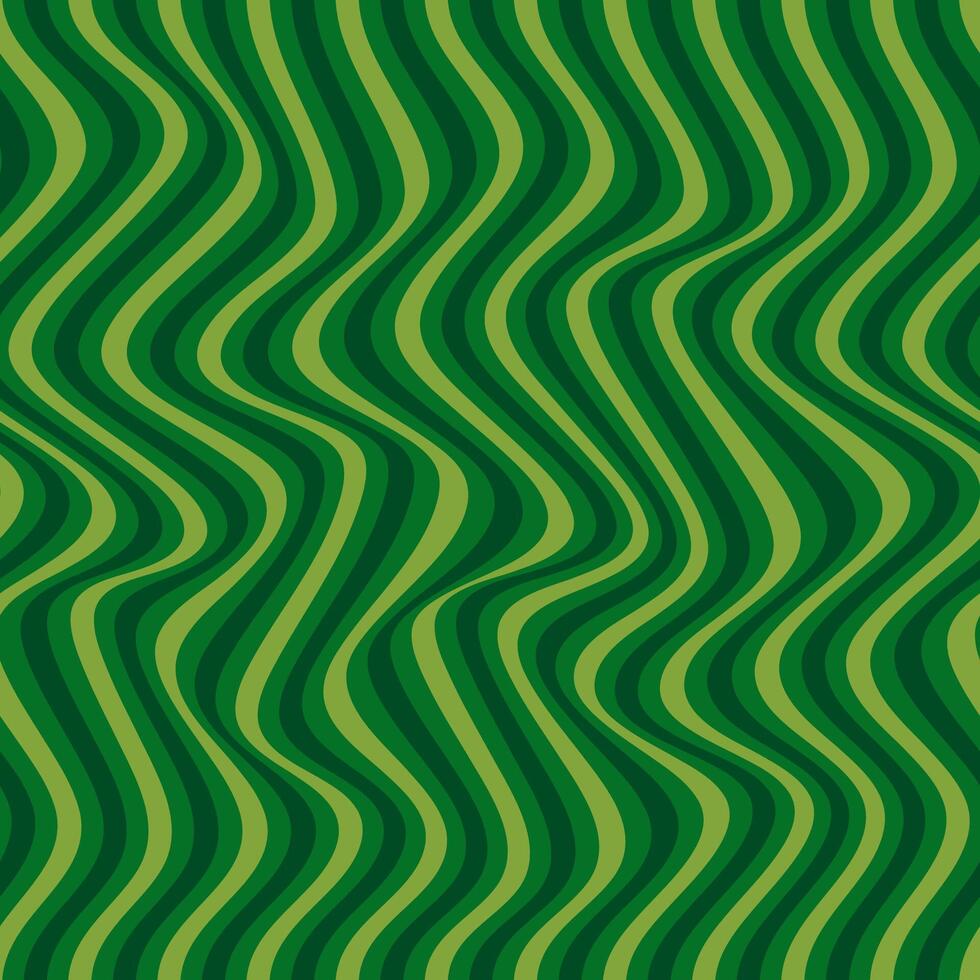 Striped undulating seamless pattern of green shades. A design concept for celebrating St. Patrick s Day vector