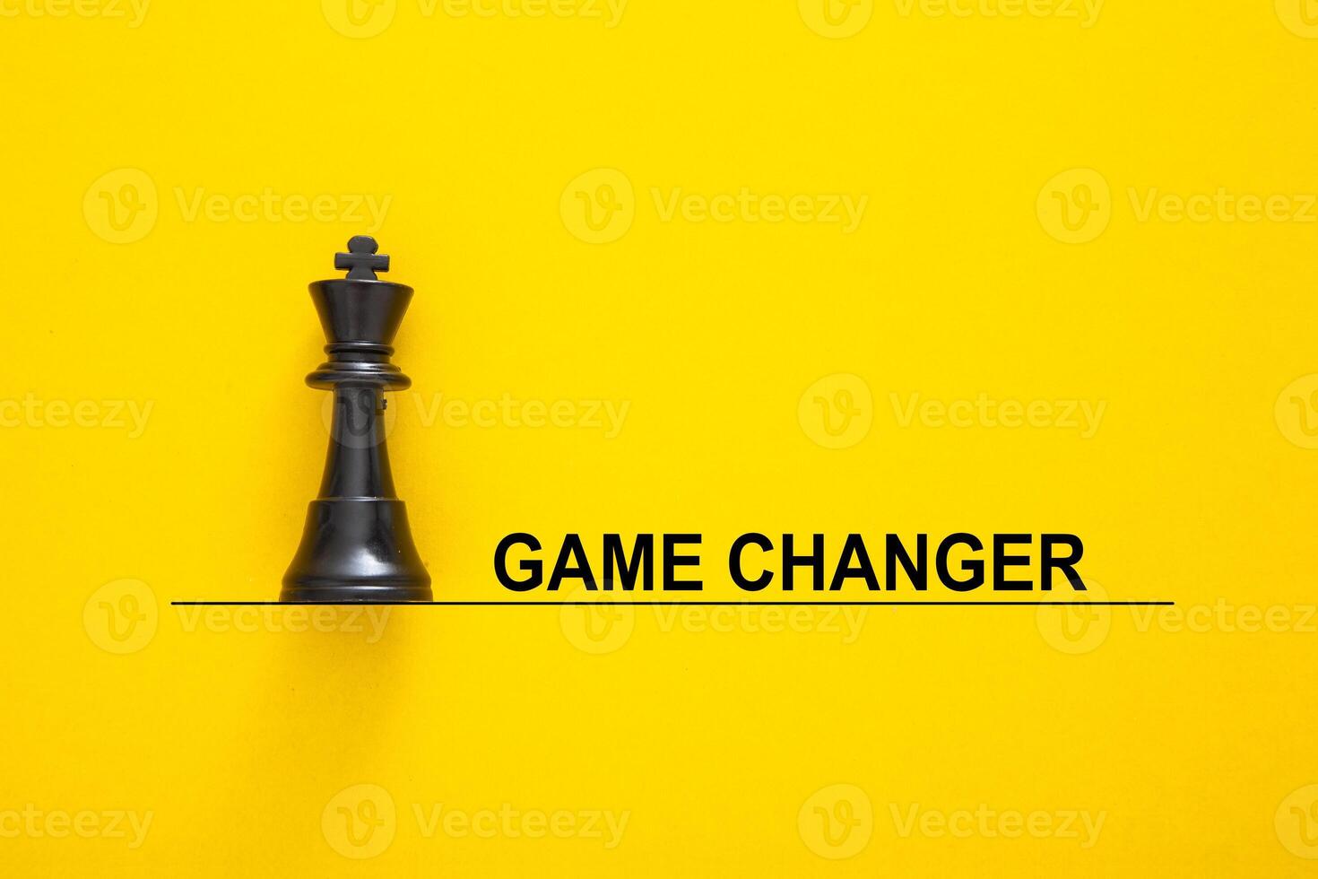 Chess King Icon on yellow Background. Game Changer Concept. photo
