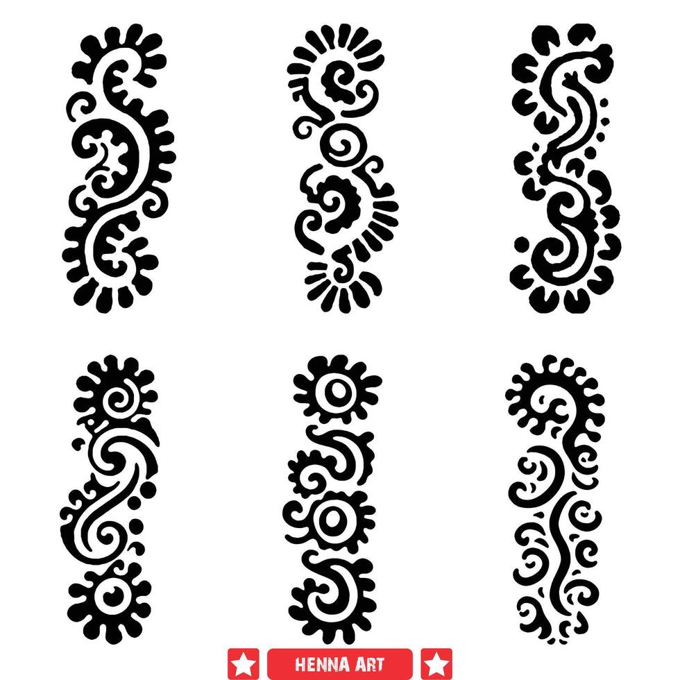 Henna inspired Vector Elements  Cultural Symbols for Digital and Print Media