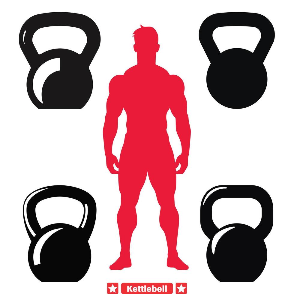 Kettlebell Fusion  Blending Form and Function with High Quality Vector Silhouettes for Fitness Designers