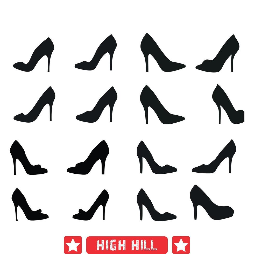 Glamorous Groundwork  High Heel Silhouette Collection for Fashion Designers vector