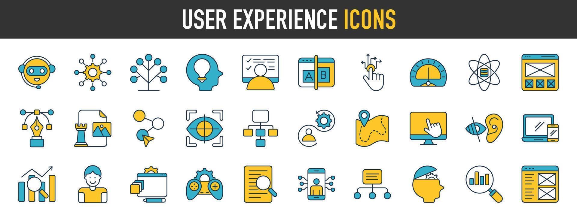 usuario interfaz íconos colocar. básico ui ux íconos colocar. vector ilustración