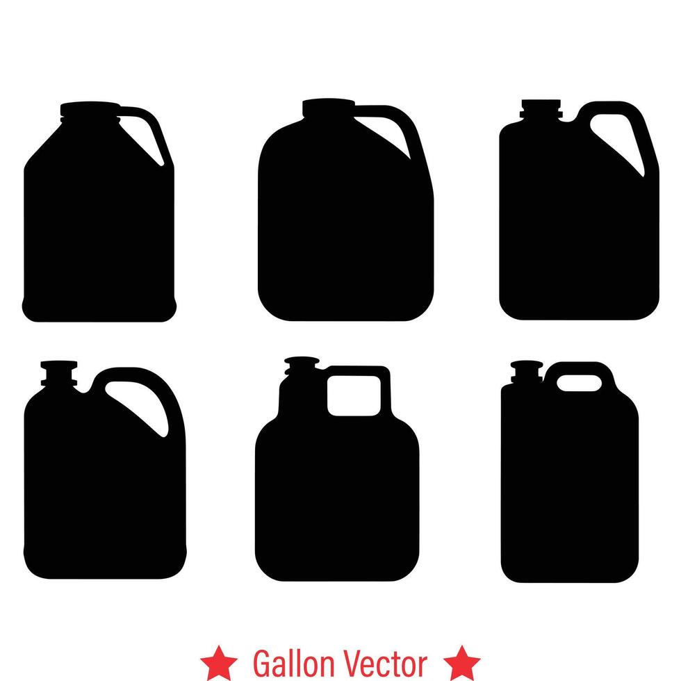 AI generated From Concept to Reality  Gallon Vector Silhouette Set for Bringing Ideas to Life