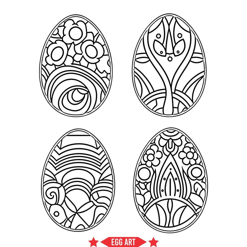 AI generated Chic Egg Art Shapes  Elevate Your Projects with Stylish and Contemporary Silhouettes vector