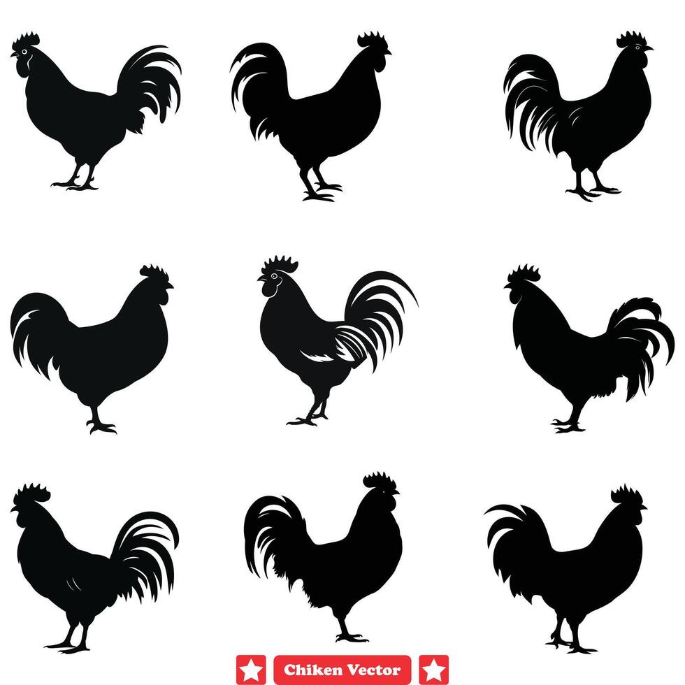 AI generated Eggciting Elements Dynamic Chicken Vector Set