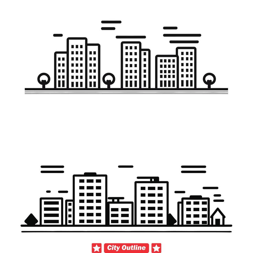 AI generated Metropolitan Magic Transform Your Designs with Our Comprehensive City Outline Vectors