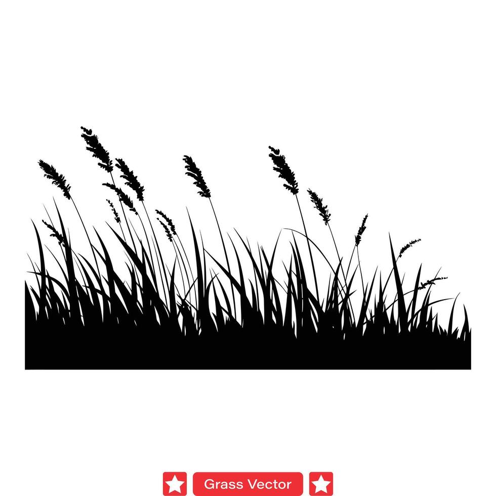 Nature s Canvas  Exquisite Grass Silhouette Set for Inspirational Artistry vector