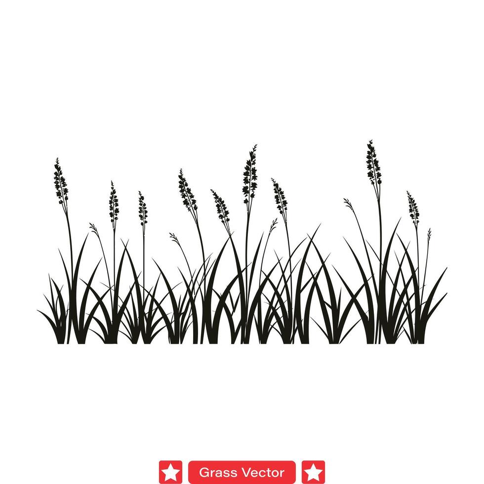 Tranquility Unleashed  Dynamic Grass Vector Set for Creative Works