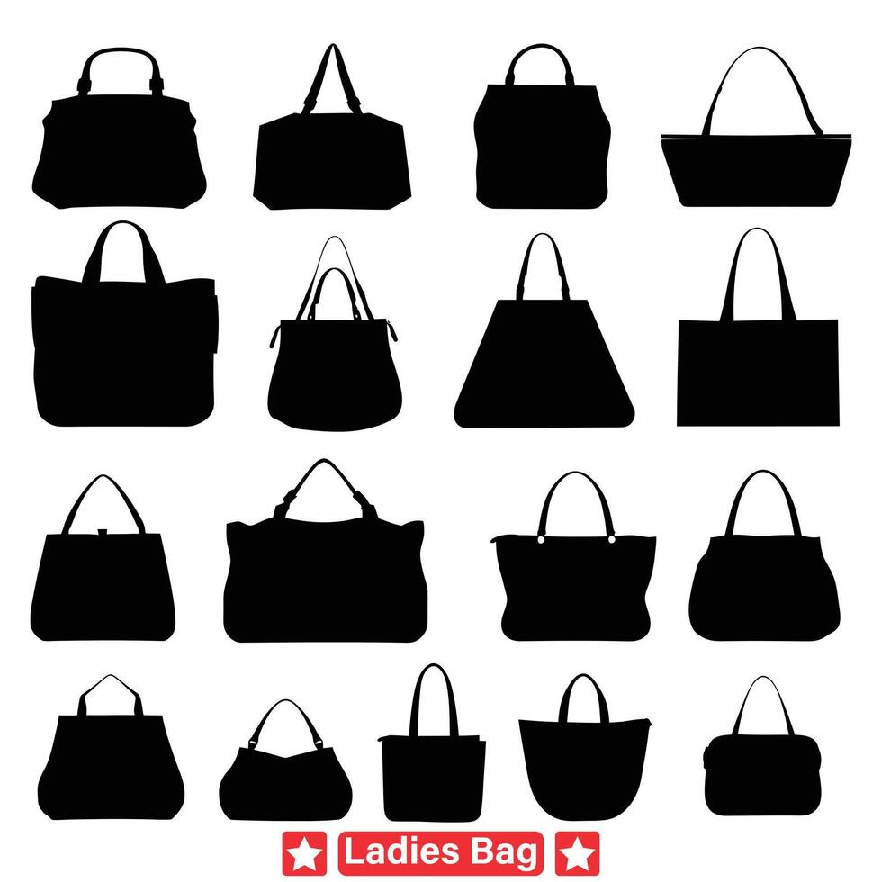 Timeless Sophistication  Choose from Our Stunning Array of Ladies Bag Vector Designs