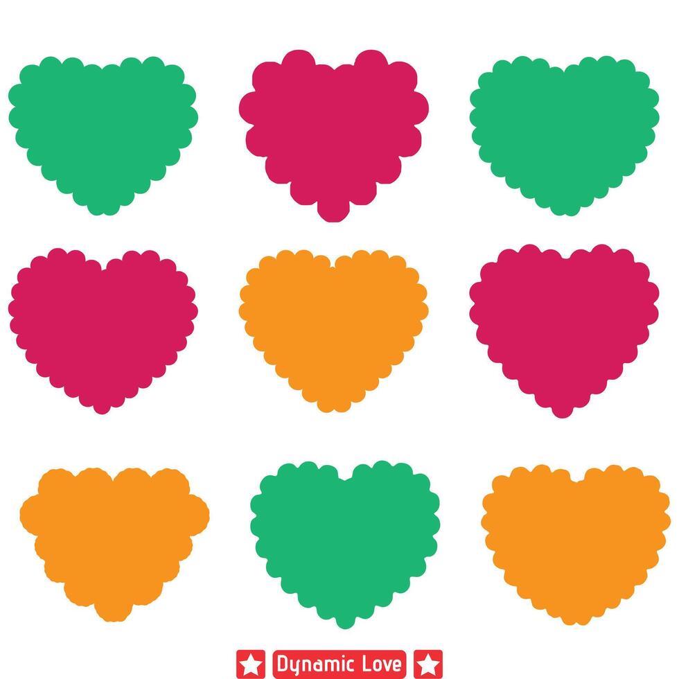 Heartstrings Alive  Dynamic Love Shape Vector Set for Art Enthusiasts