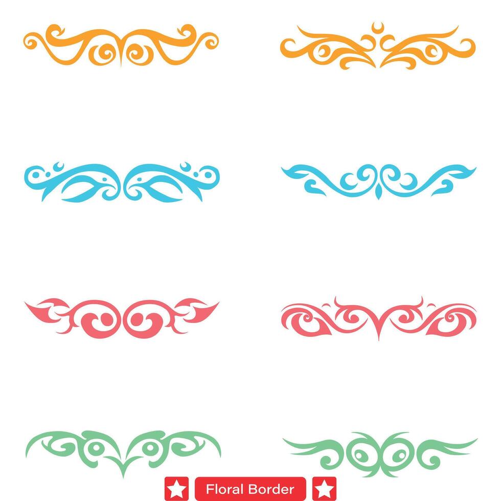 AI generated Enchanting Floral Borders  Graceful Silhouette Vector Collection for Elegant Designs