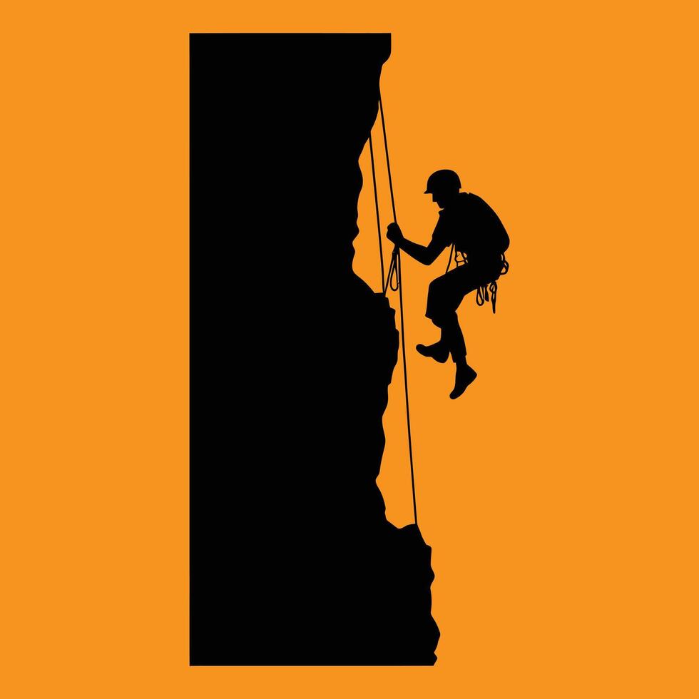 escalada el alturas negrita trepador siluetas conjunto para aventurero diseños vector