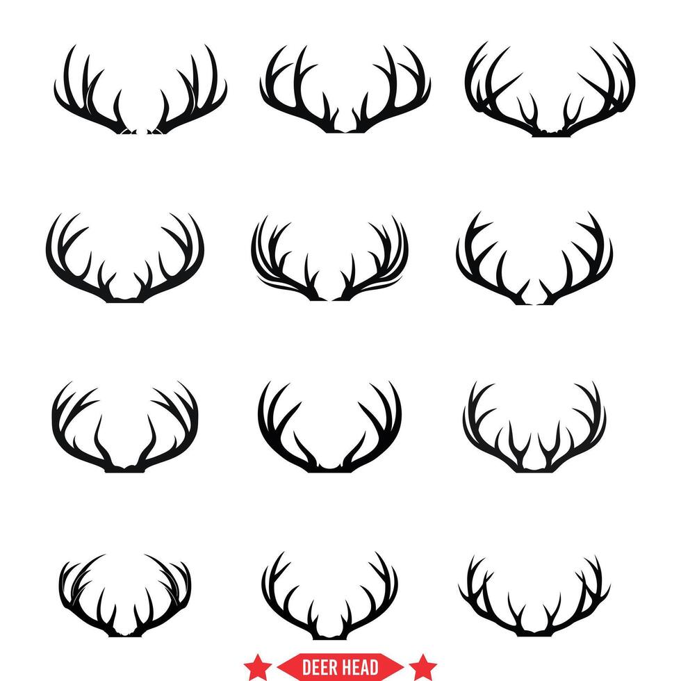 AI generated Serene Deer Head Silhouette Patterns  Versatile Graphics for Digital and Print Designs vector