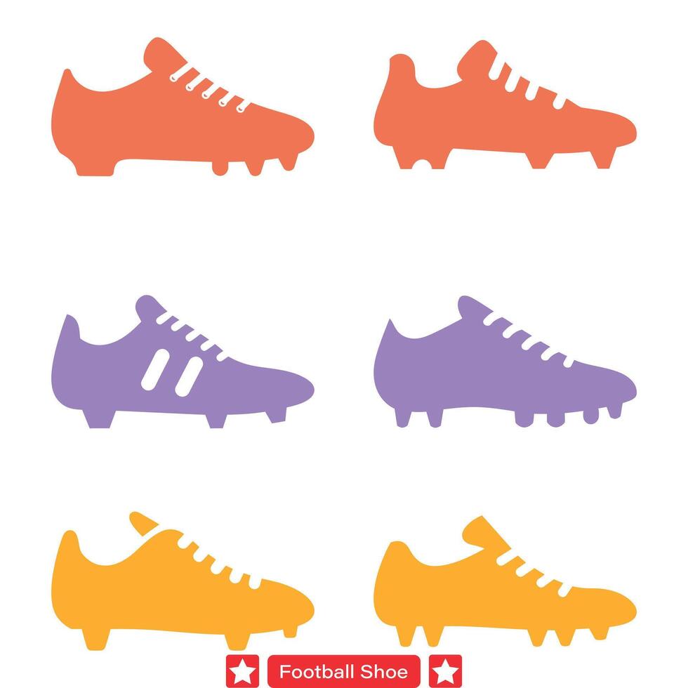 Sleek Football Shoe Collection  Conquer the Field with Confidence and Precision vector
