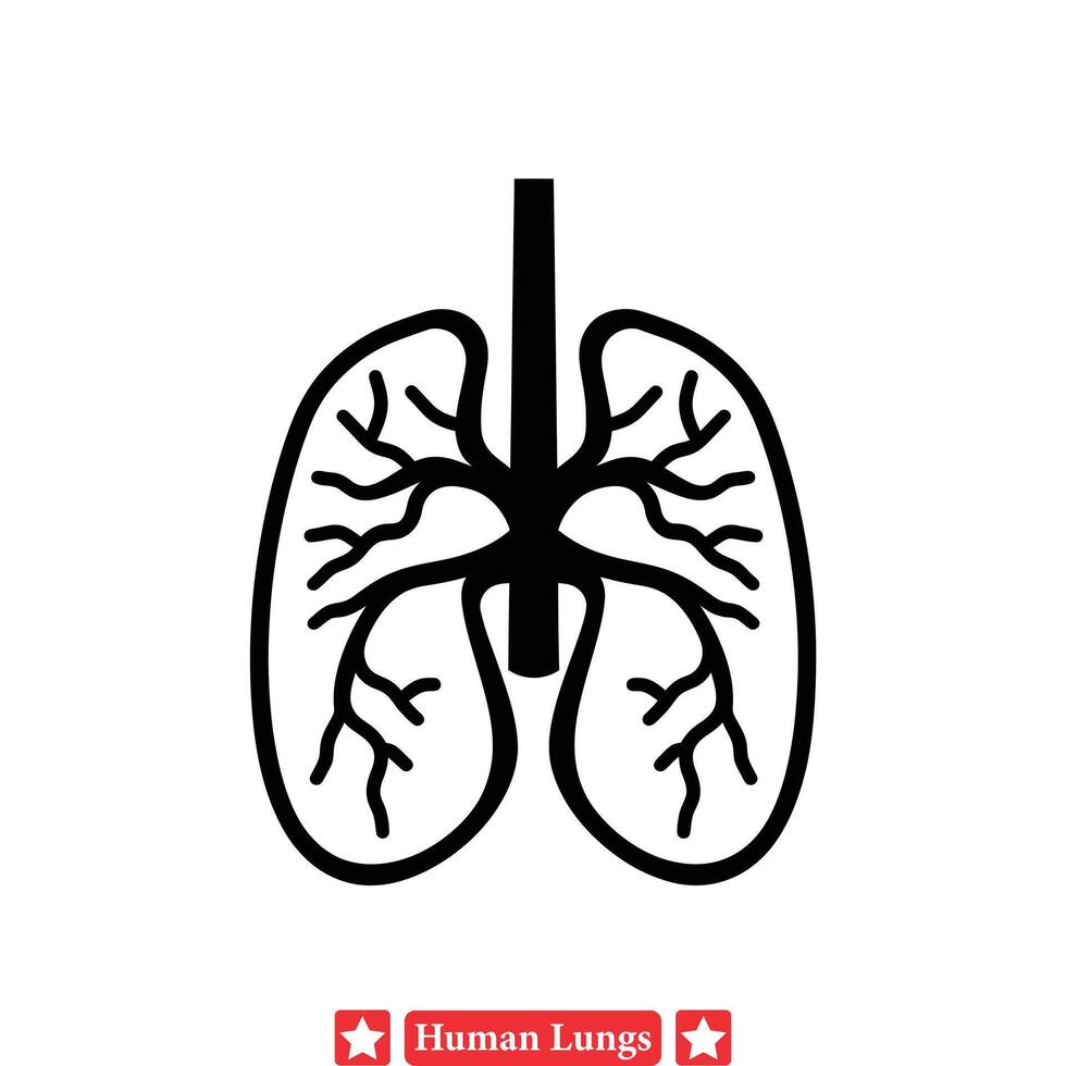 Educational Human Lungs Vector Art Perfect for Medical Conference Materials