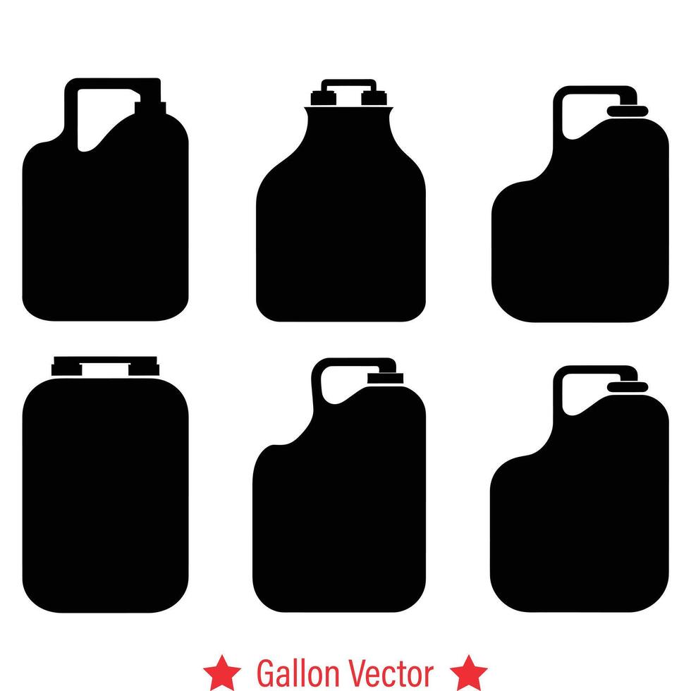 AI generated Elevate Your Projects with Gallon Vector Silhouette Set  High Quality Graphics for Professional Results