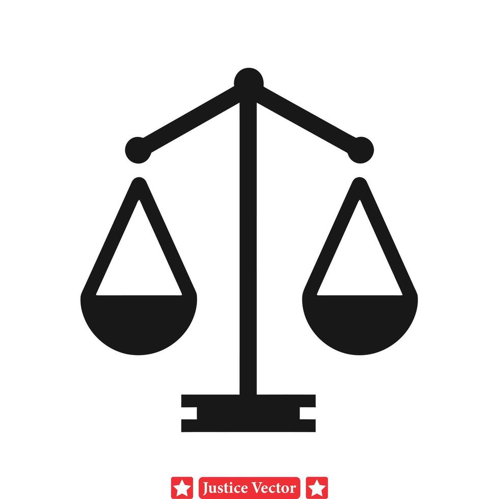 The Emblem of Justice  Polished Vector Set of Scale Silhouettes