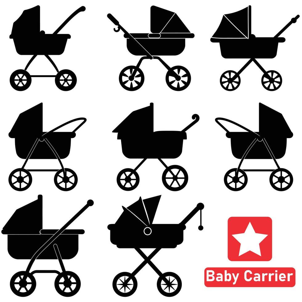 AI generated Sweet Moments Baby Carrier Silhouettes for Cherished Bonding vector